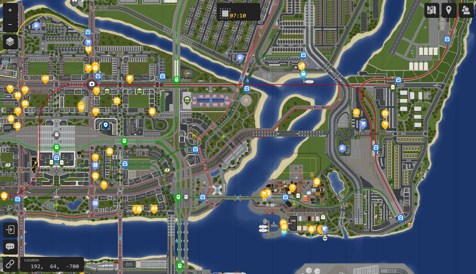 Screenshot of Harlon City Server's dynmap